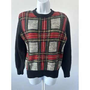 Women's VTG JH Collectibles Plaid Wool Blend Sweater, Sz: M (b36)